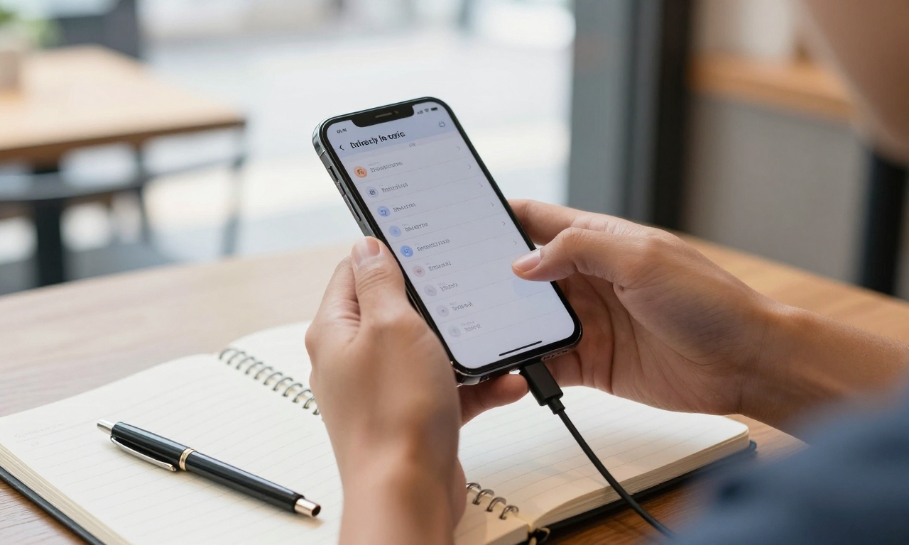 Person adjusting smartphone security settings