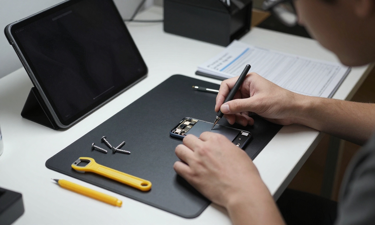 First-time consumer preparing for smartphone repair