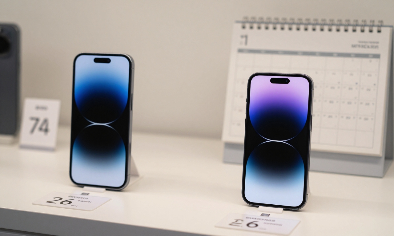 Smartphones on timeline showing software update durations