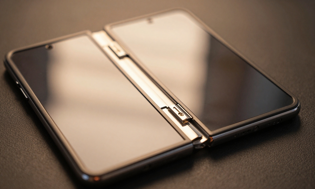 foldable phone hinge mechanism close-up