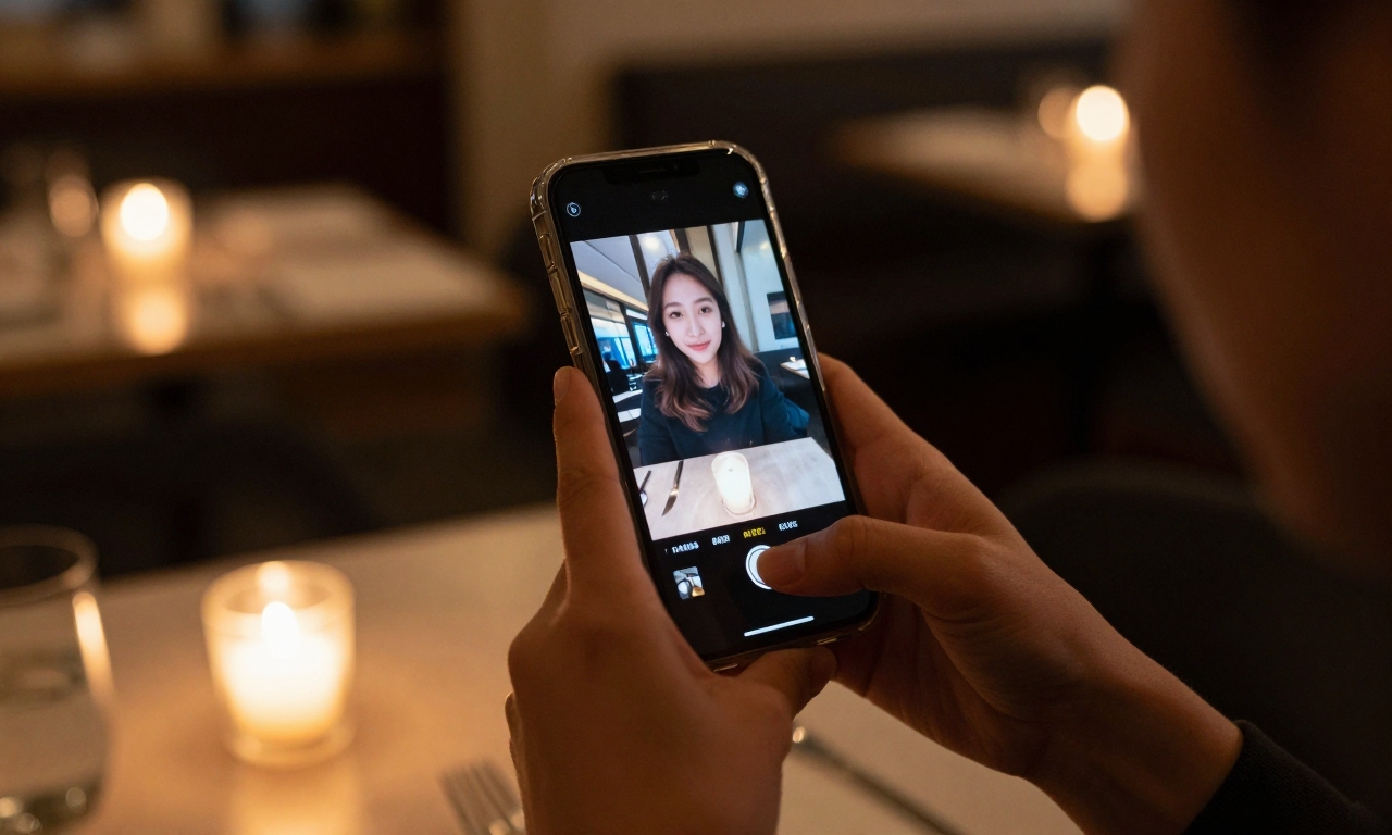Low-light smartphone photography in restaurant