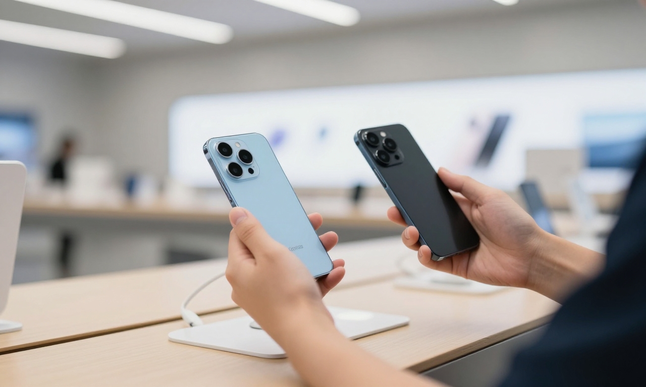 Consumer comparing smartphone ecosystem options