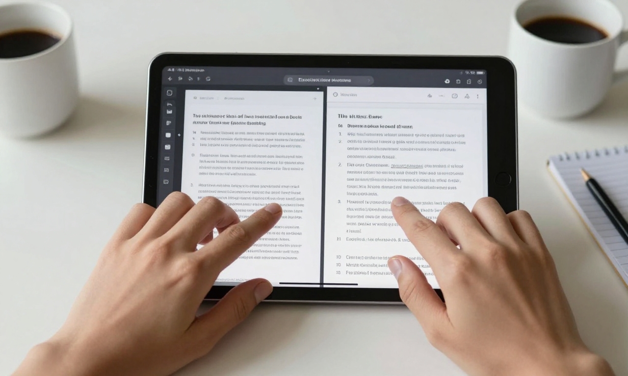 Tablet split-screen demonstration