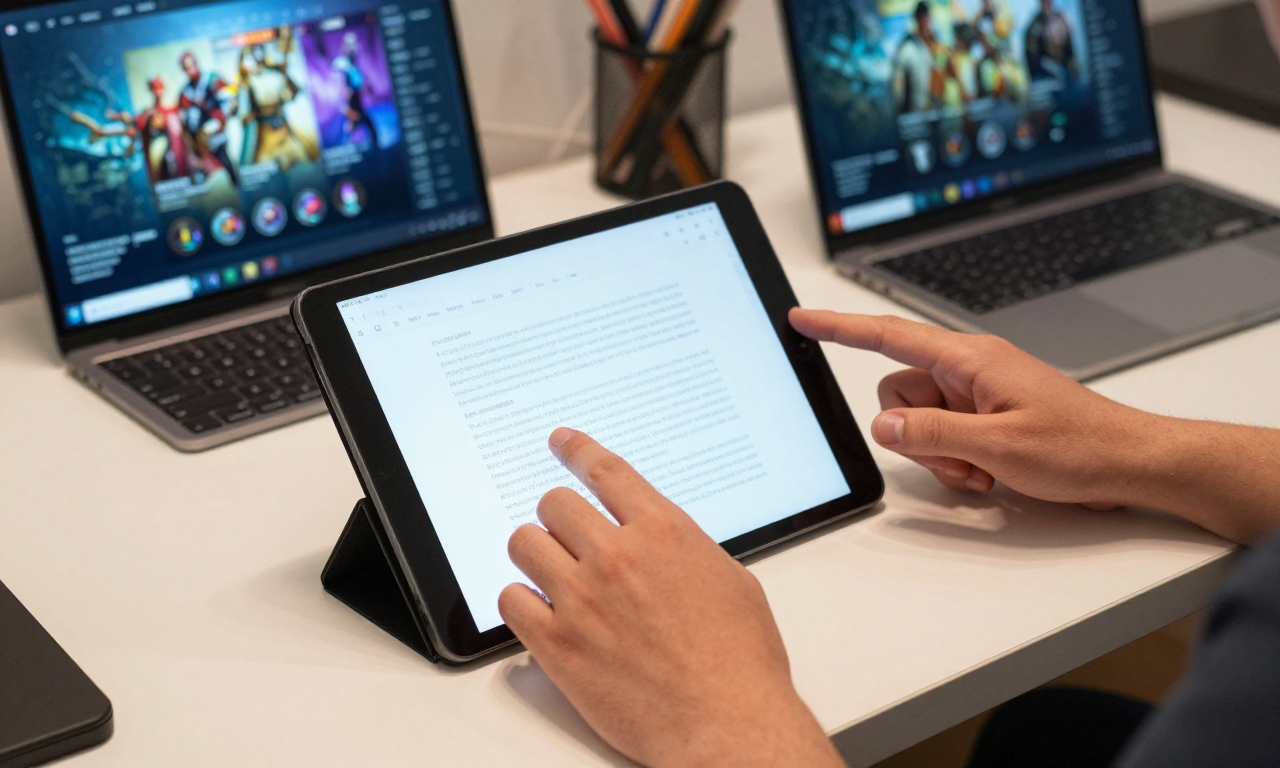 Tablet used for productivity and gaming scenarios