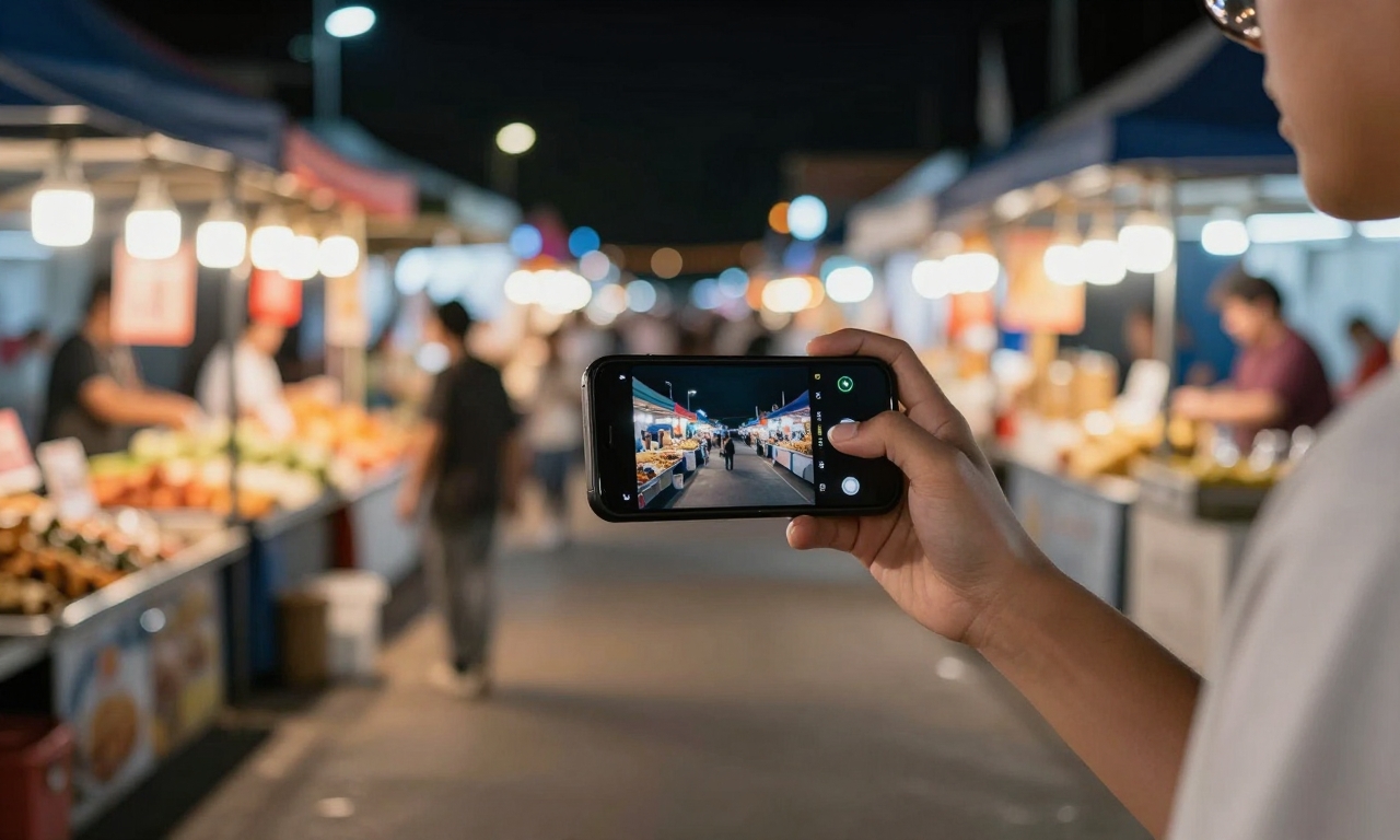 Handheld video recording in nighttime market