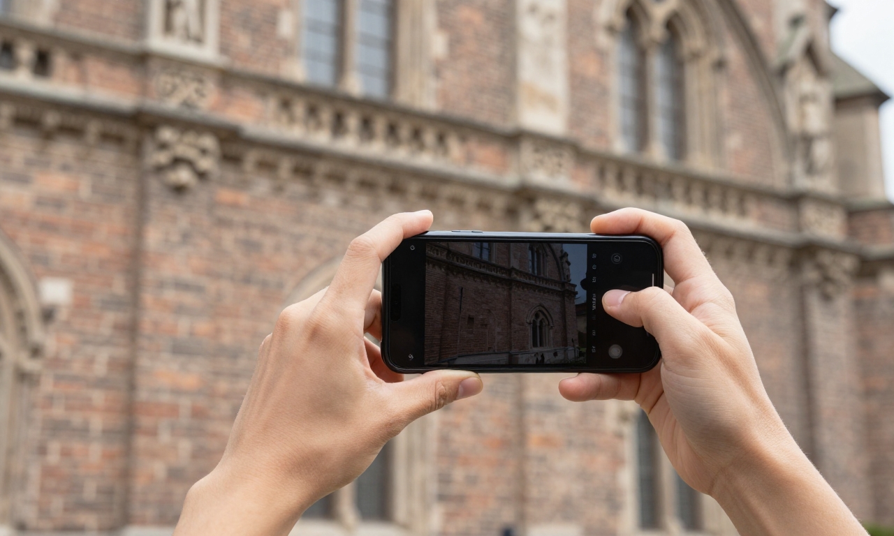 Smartphone zoom capturing distant architecture details