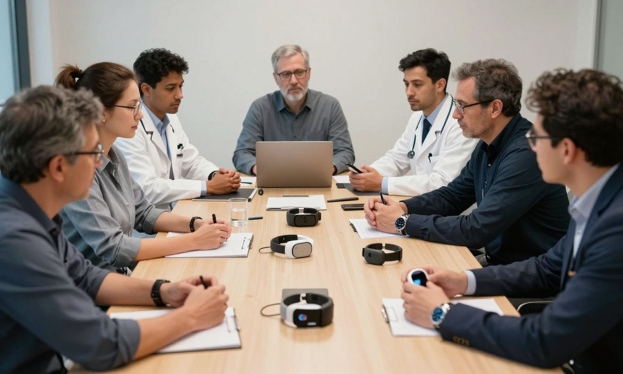 Professionals discussing wearable data standards challenges