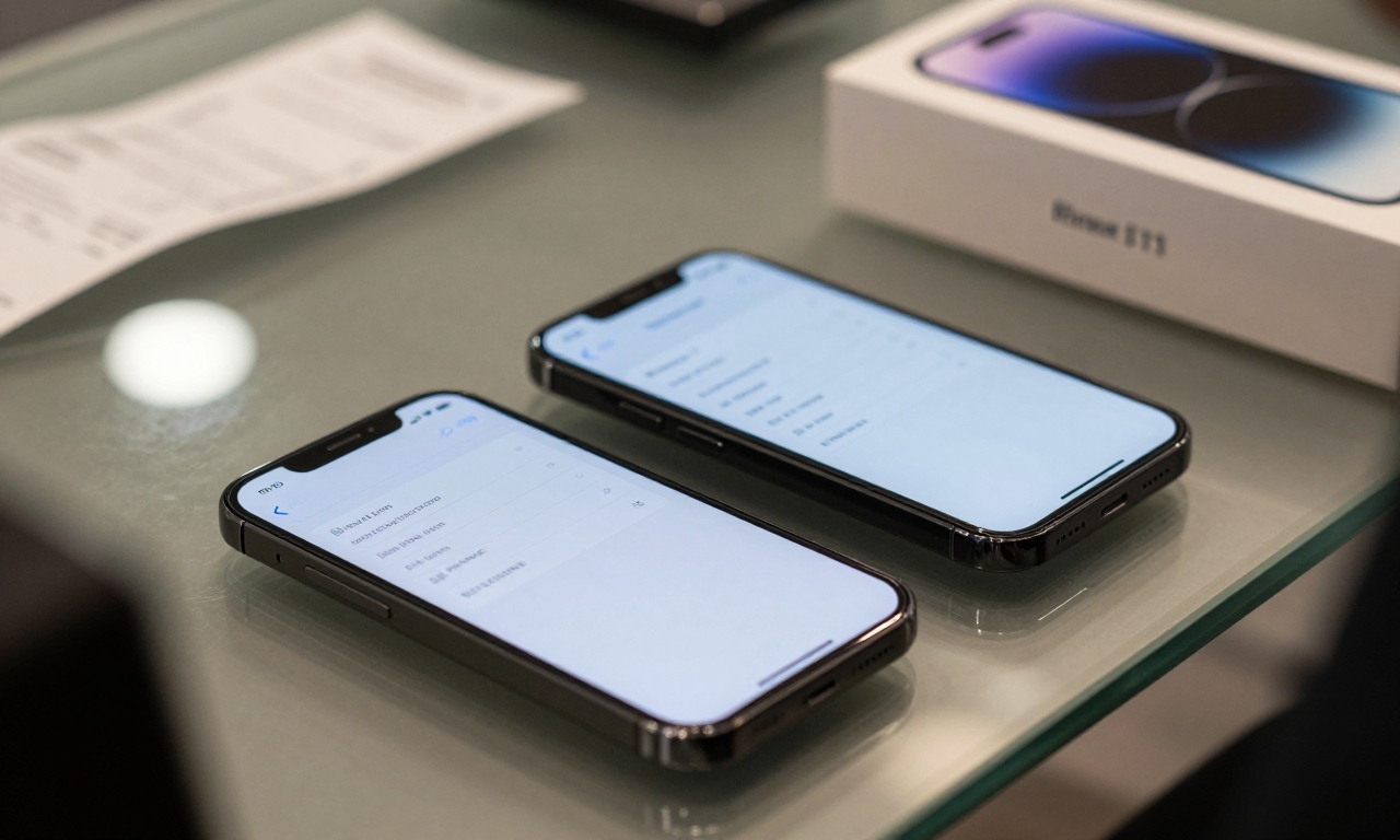 Comparing trade-in values of two smartphones at a store