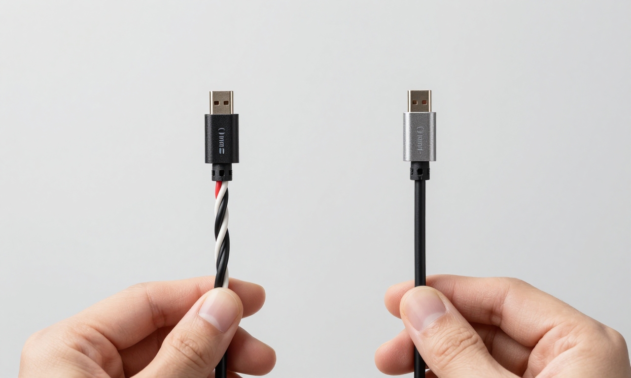 Comparison of high-quality and basic USB-C cables