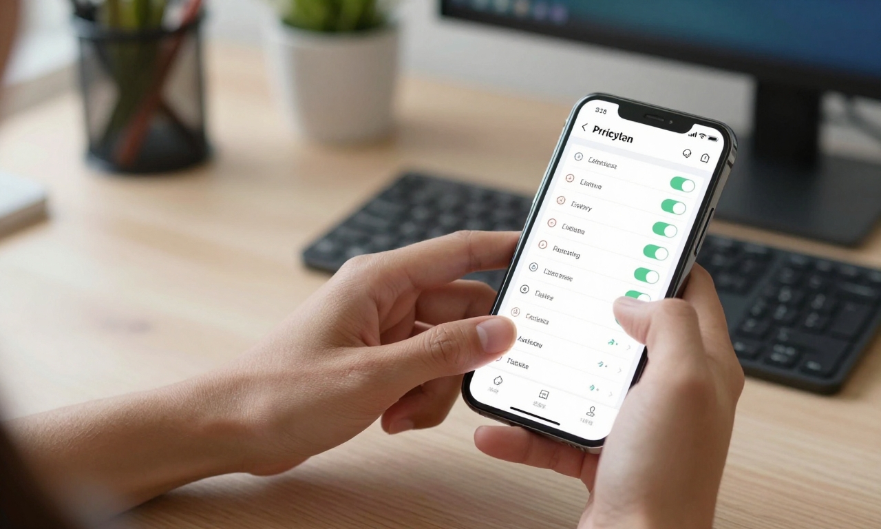 Person accessing hidden smartphone data settings