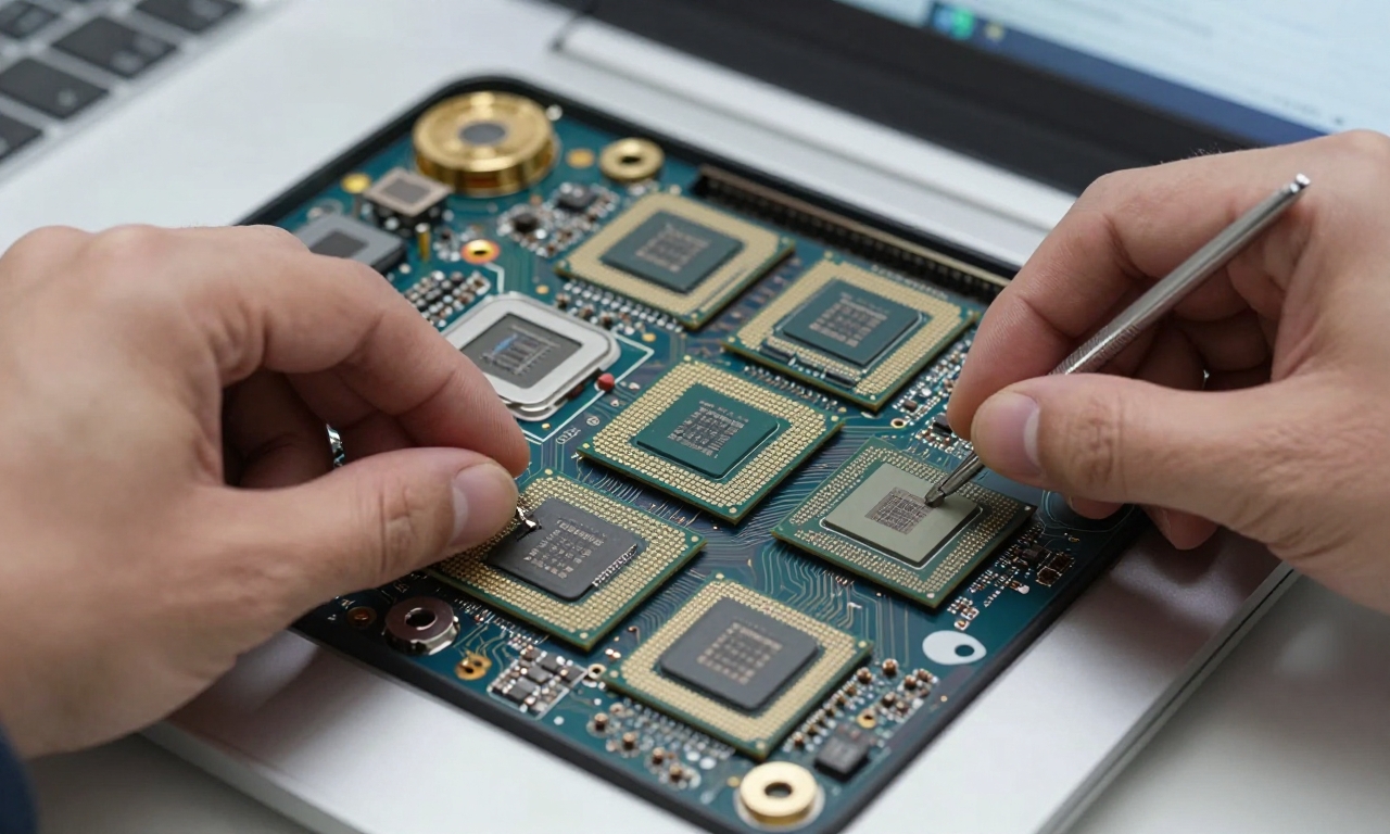 Close-up of AI hardware in laptop