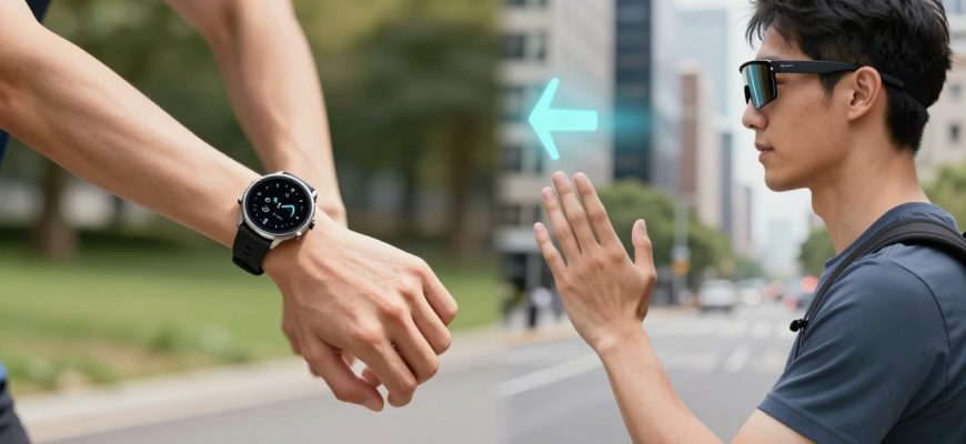 Split view comparing health wearables and smart glasses in use