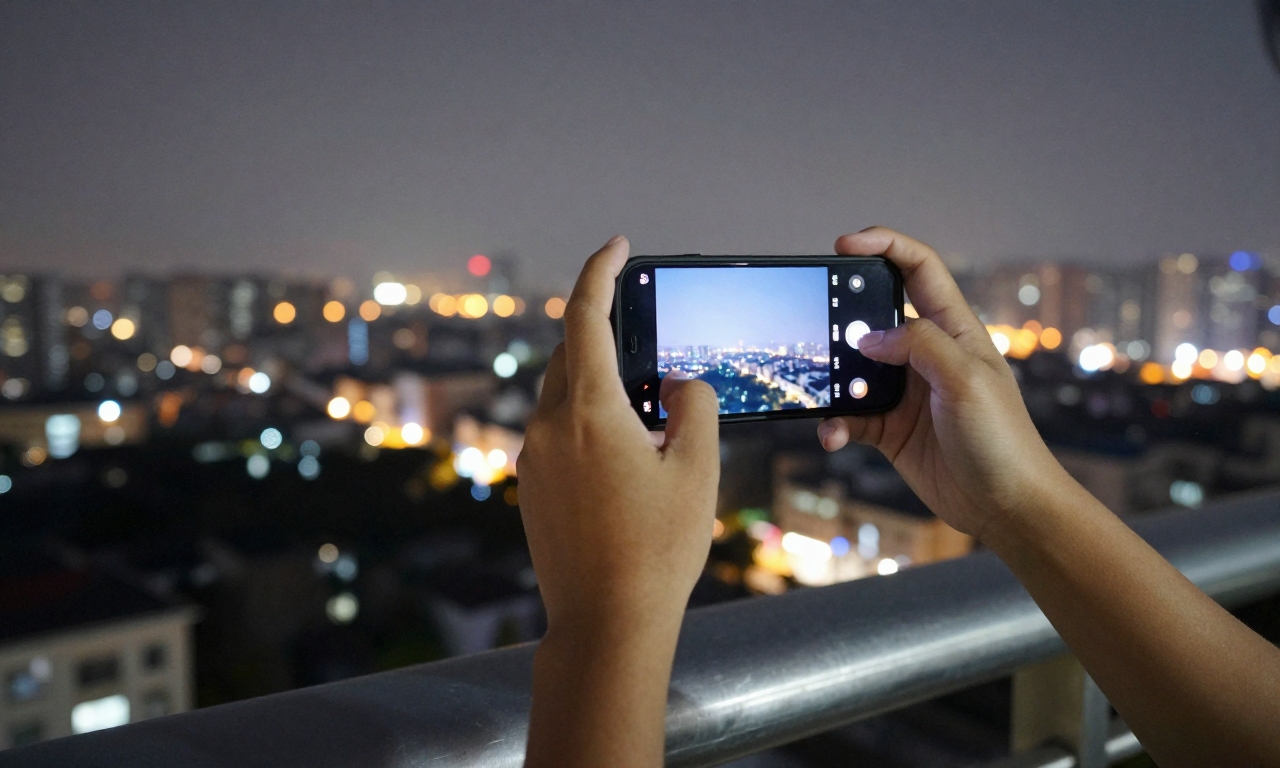 smartphone night photography of cityscape