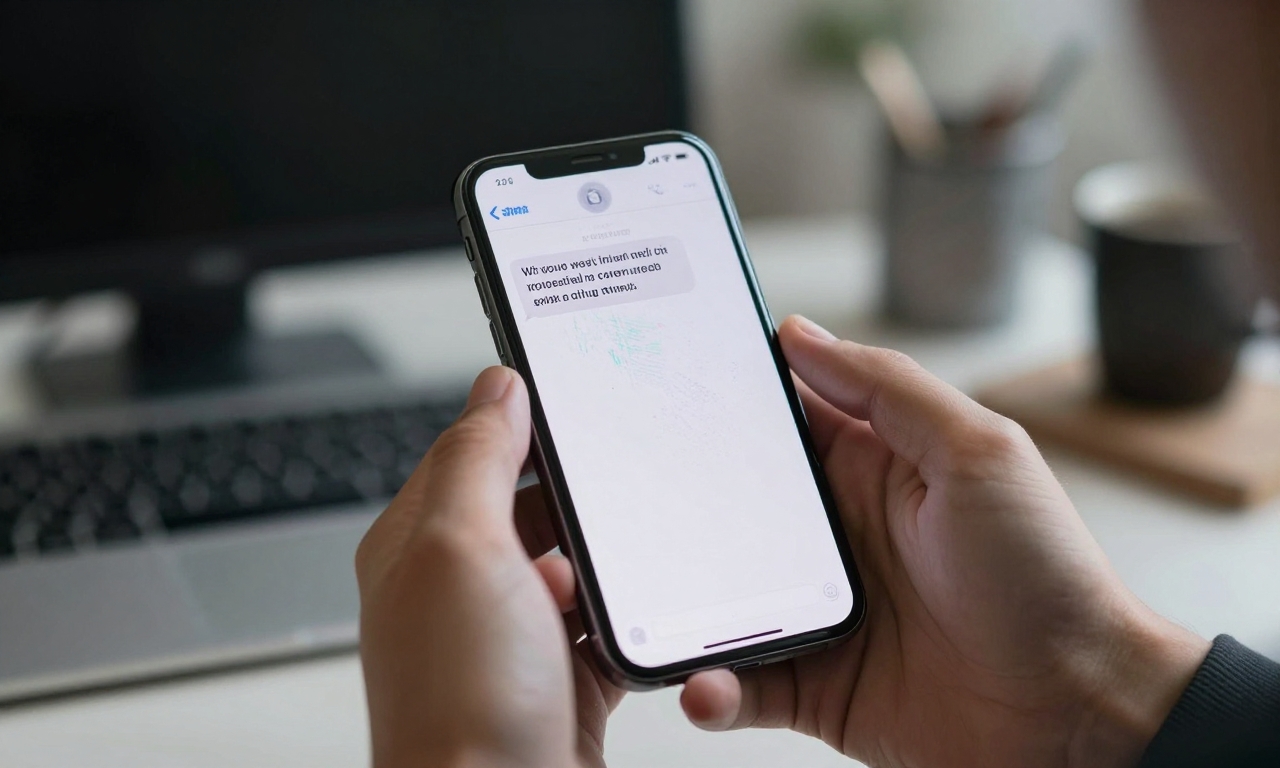 Smartphone receiving zero-click exploit message in office