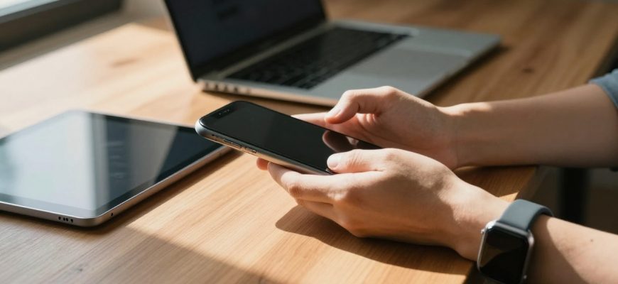Person surrounded by tech devices in home office