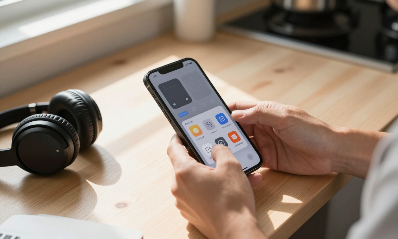 Person organizing smartphone apps for better digital habits