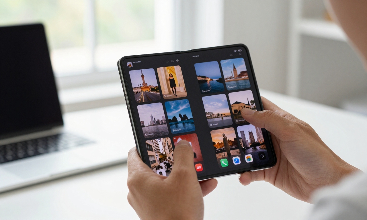 multitasking on unfolded foldable phone screen