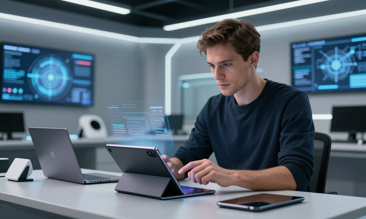 future foldable tablet device in tech lab 2026