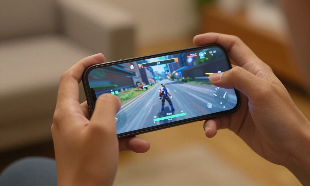 person gaming on high refresh rate smartphone