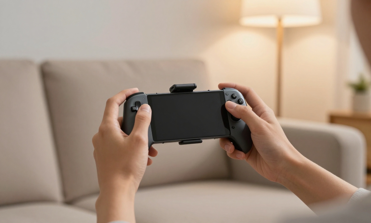 Controller attached to gaming phone setup