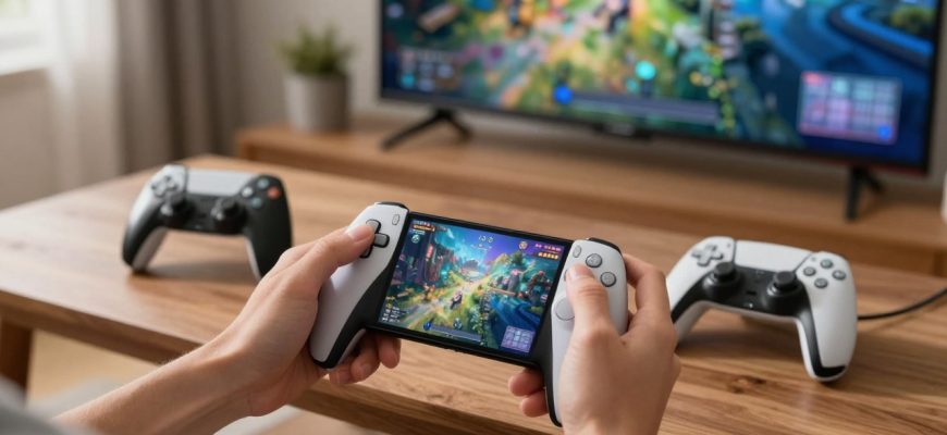 Gaming phone compared to console on coffee table