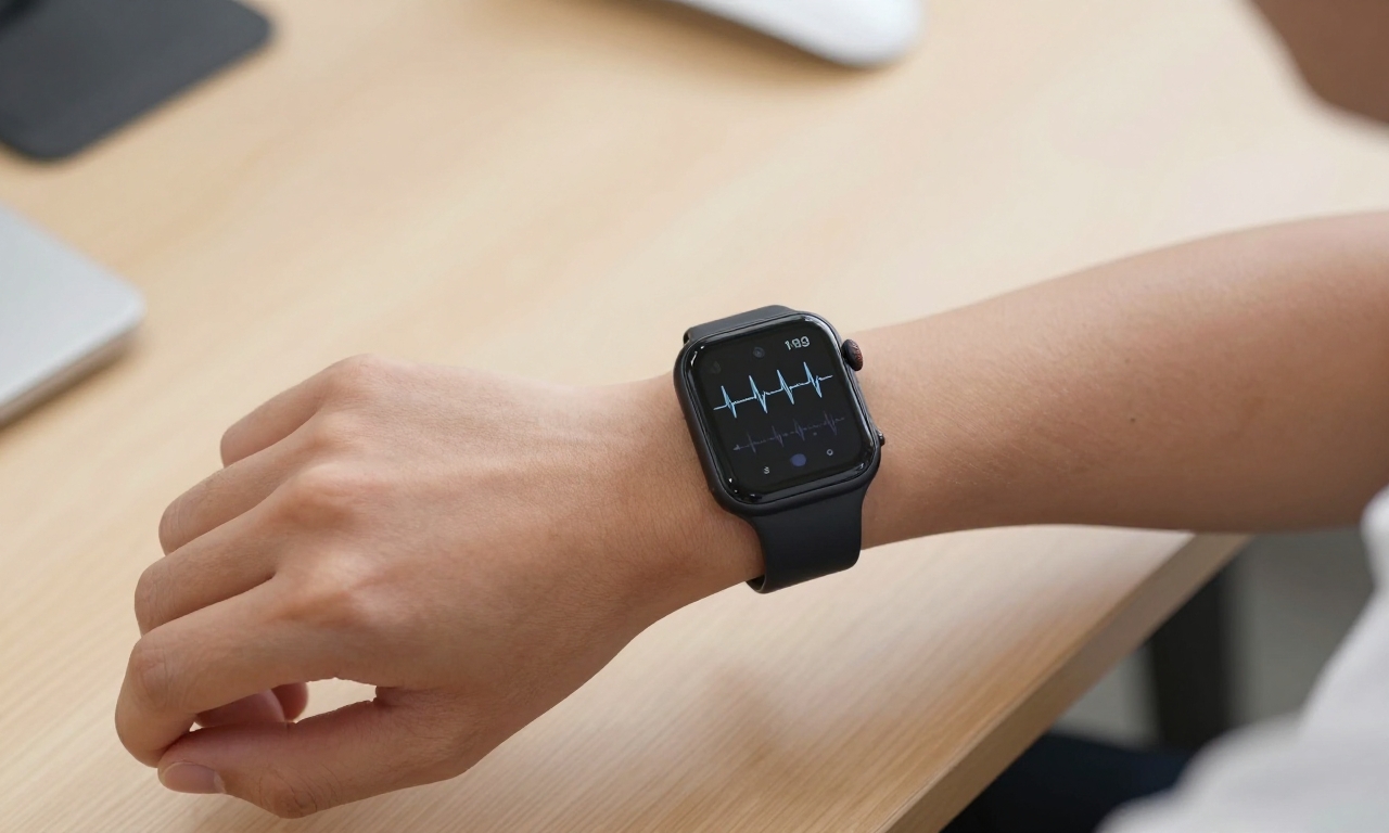 Smartwatch displaying heart rate variability metrics