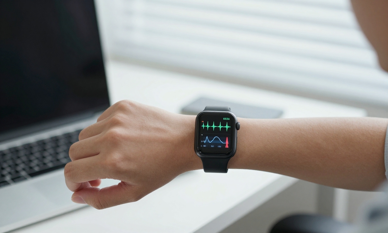 close-up of smartwatch showing HRV data graph