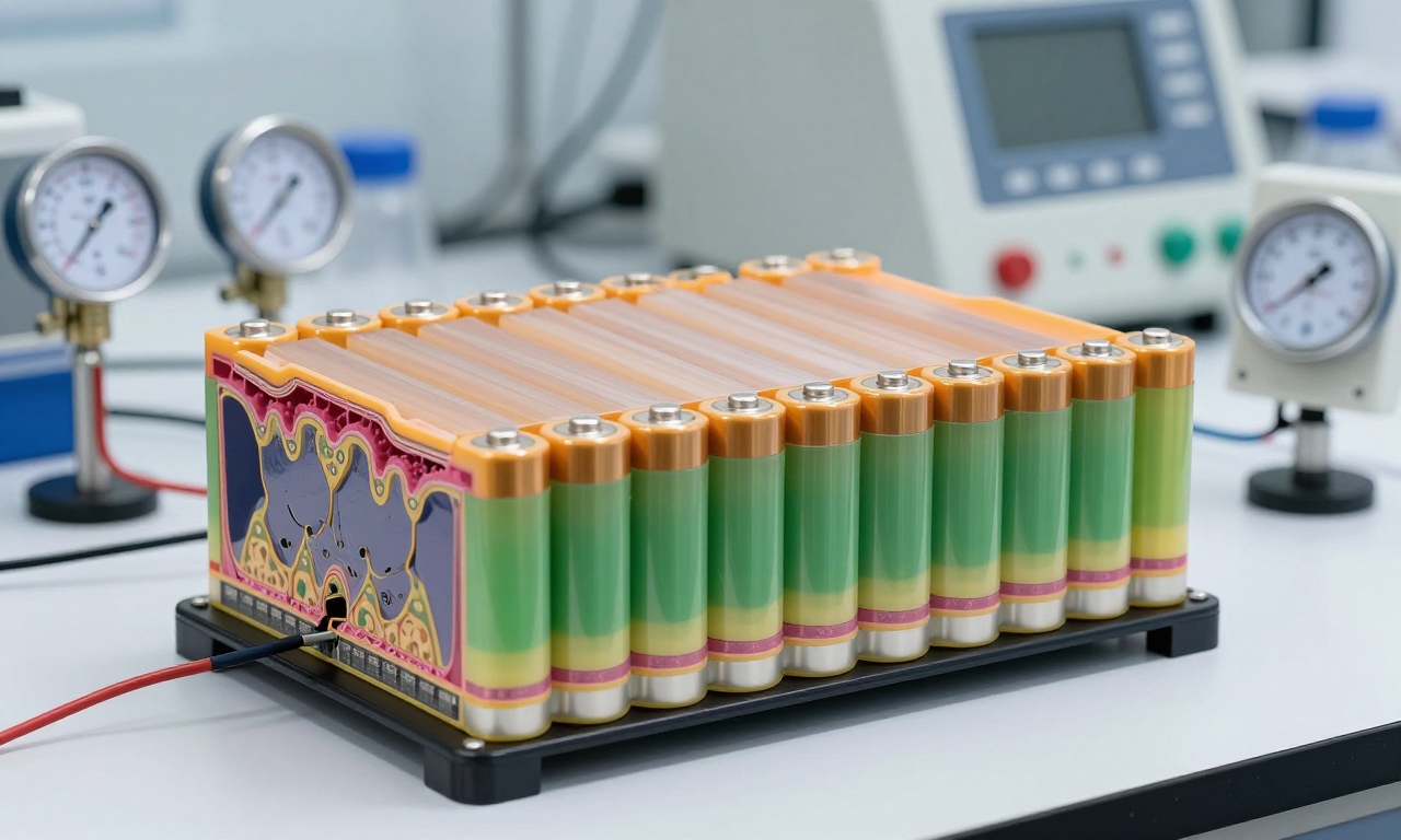 lithium-ion battery cross-section in lab