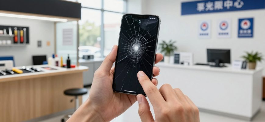 person comparing smartphone repair options