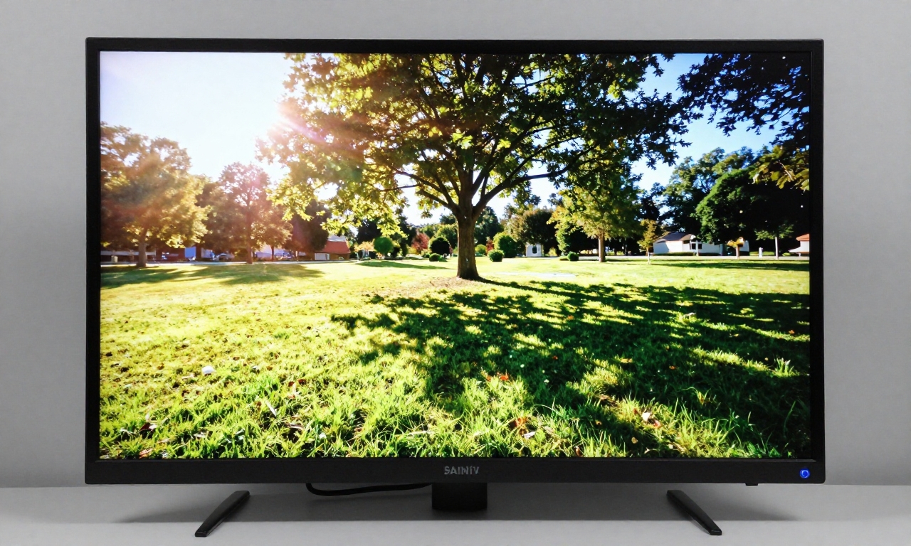 Mini-LED display showing bright outdoor landscape