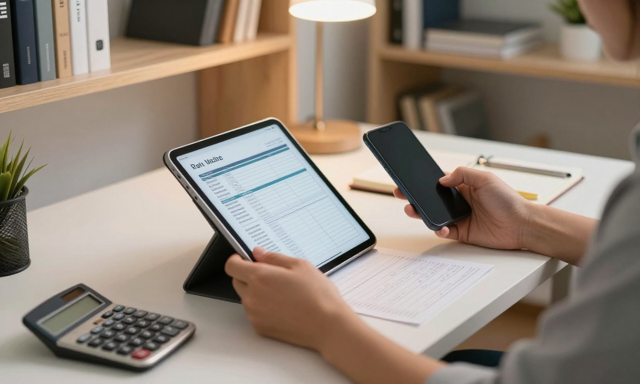 Person calculating monthly subscription costs