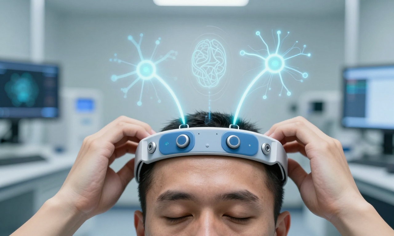 Close-up of neurotech data collection sensors