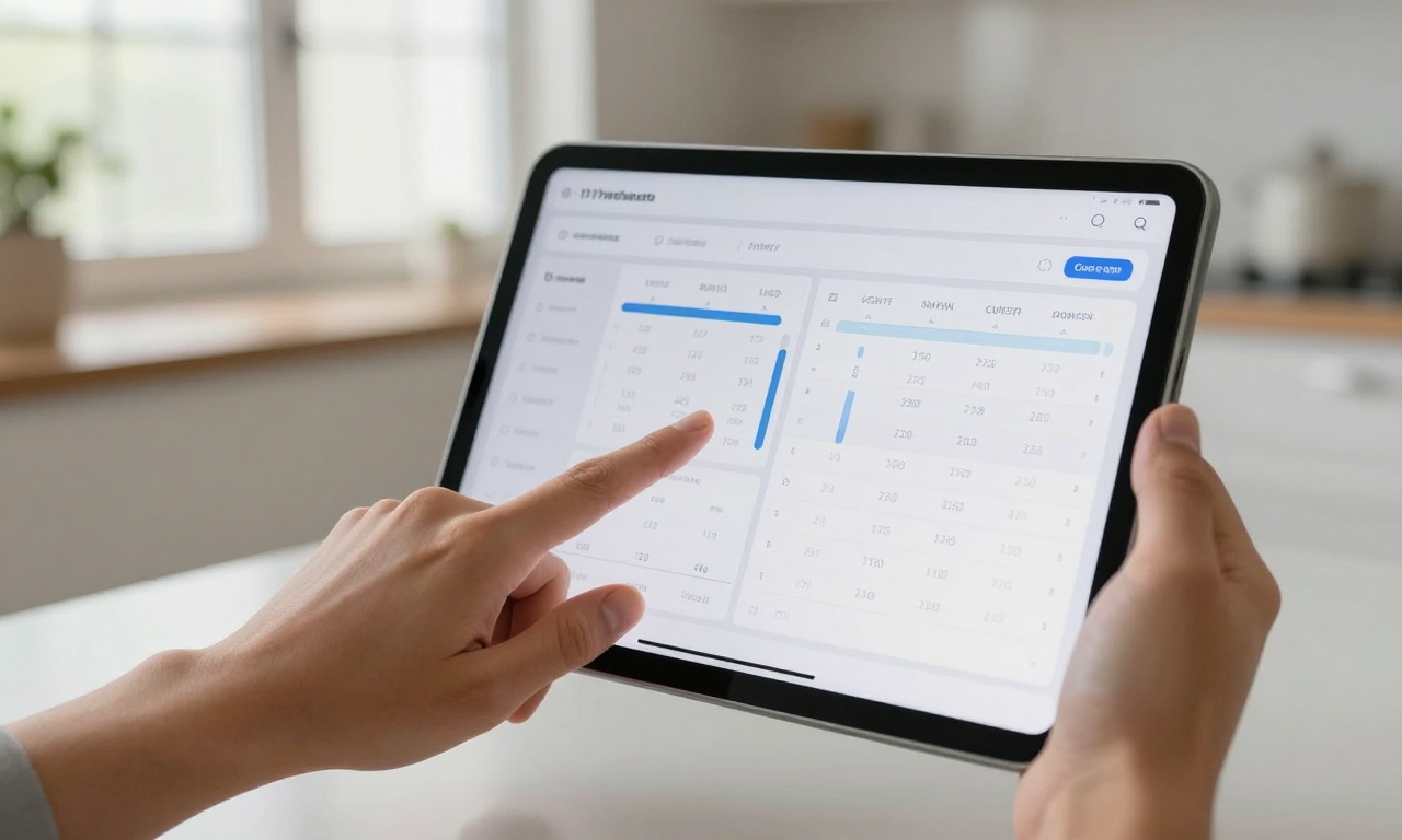 User analyzing privacy dashboard on tablet