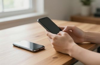 Person comparing old and new smartphones