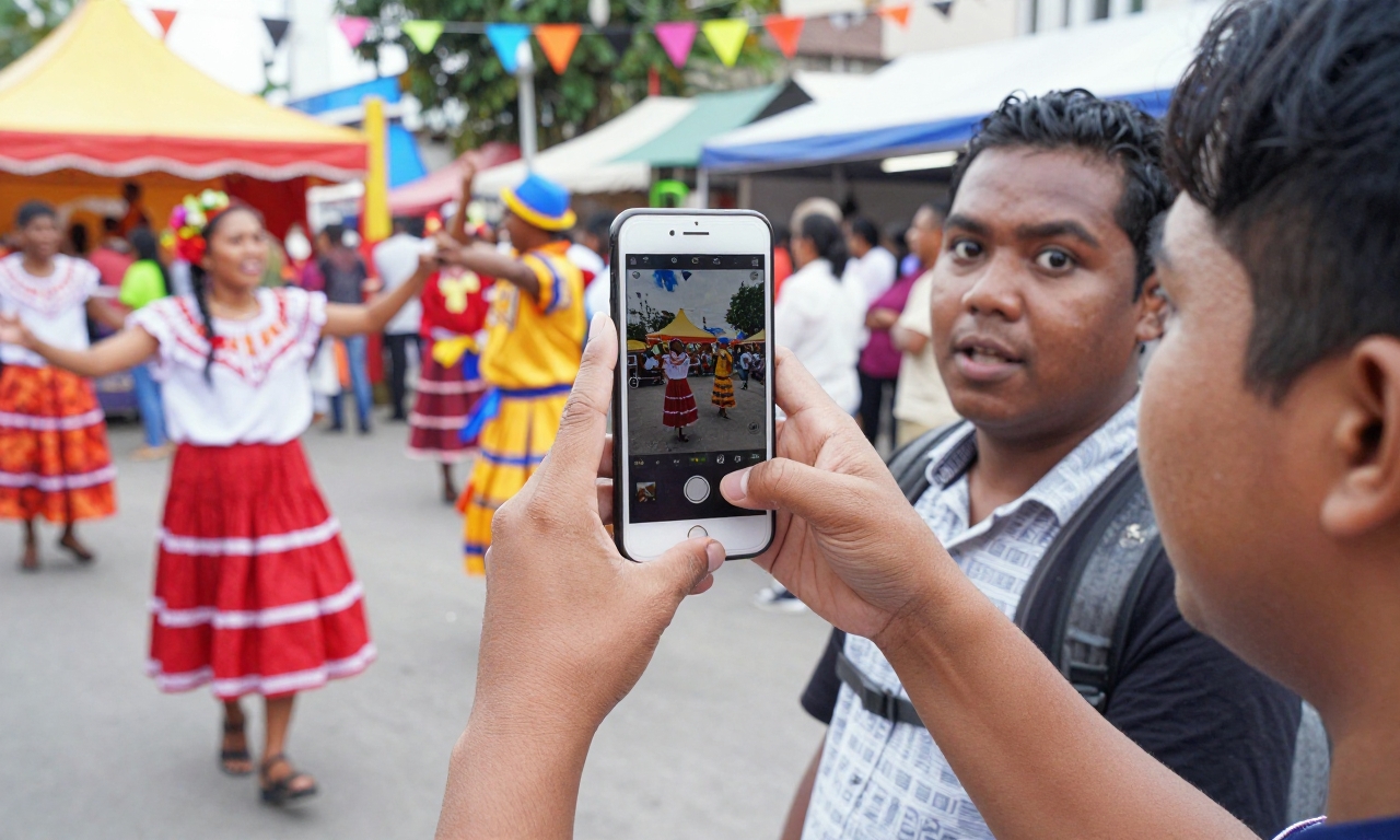 contrast between photographing and directly experiencing a festival