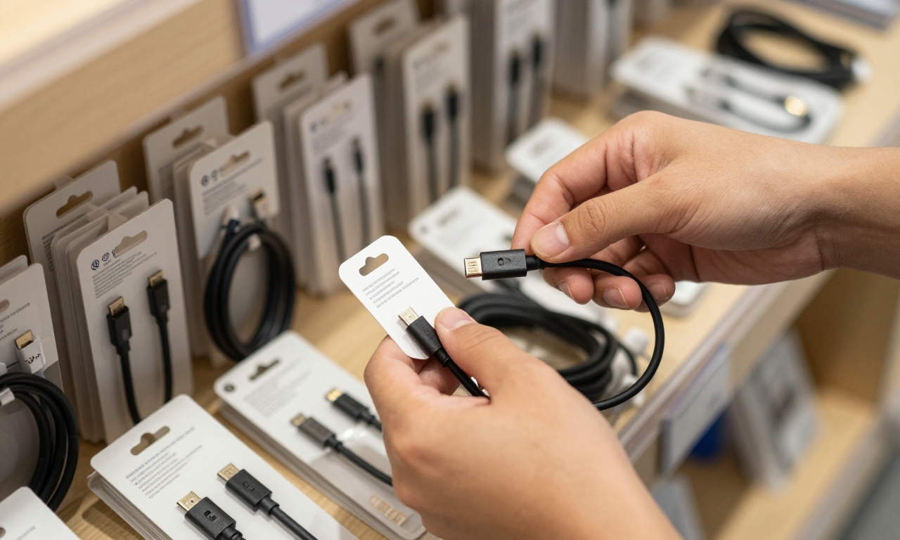 Person selecting appropriate USB-C cables