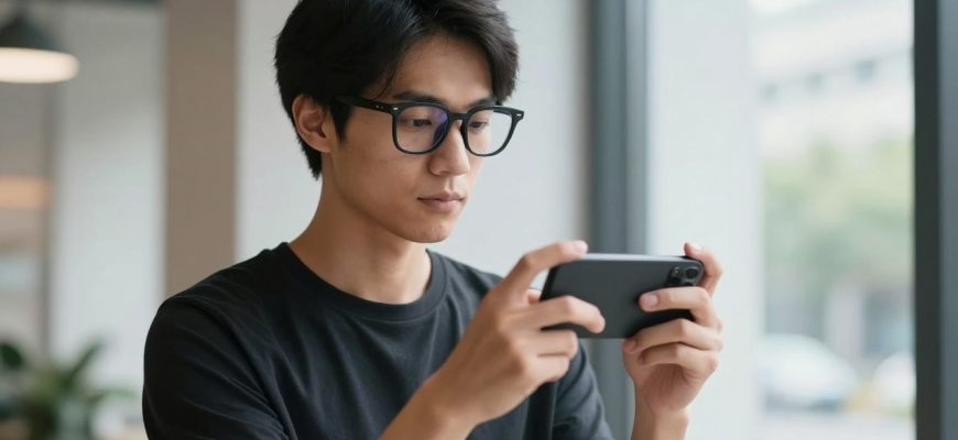 Person examining smart glasses with privacy concerns