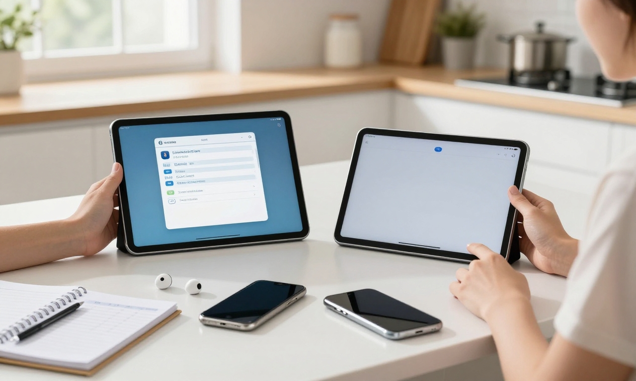 Person comparing subscription versus purchased tech devices