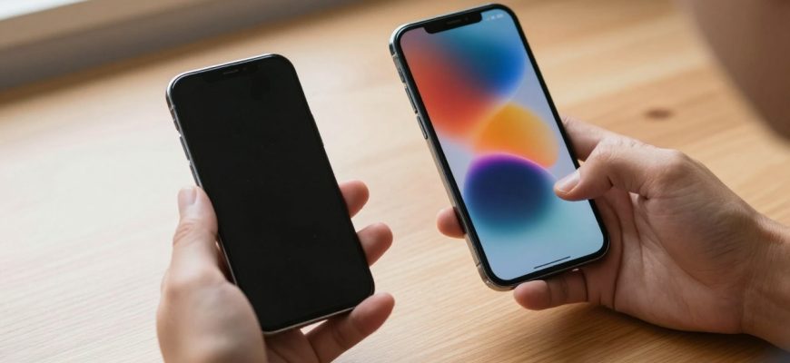 Comparison of 2020 and 2026 smartphones on a desk