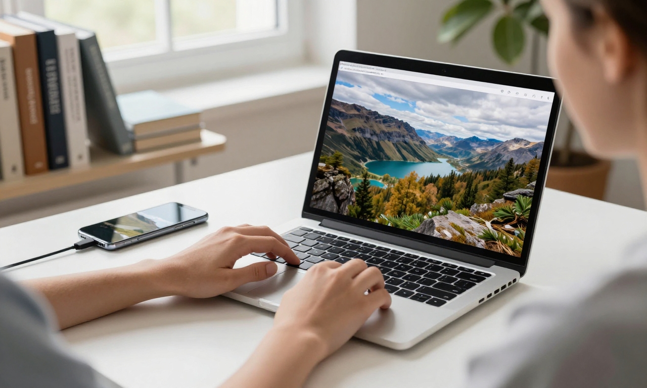 editing smartphone photos with USB-C connection