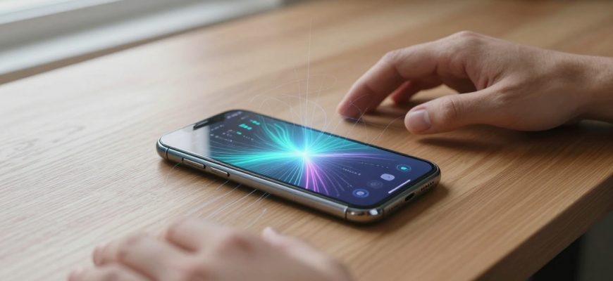 Smartphone collecting personal data on a desk