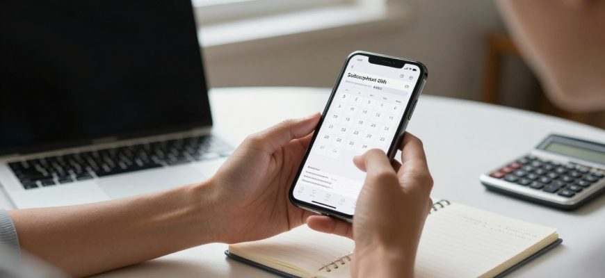 Person evaluating smartphone subscription costs