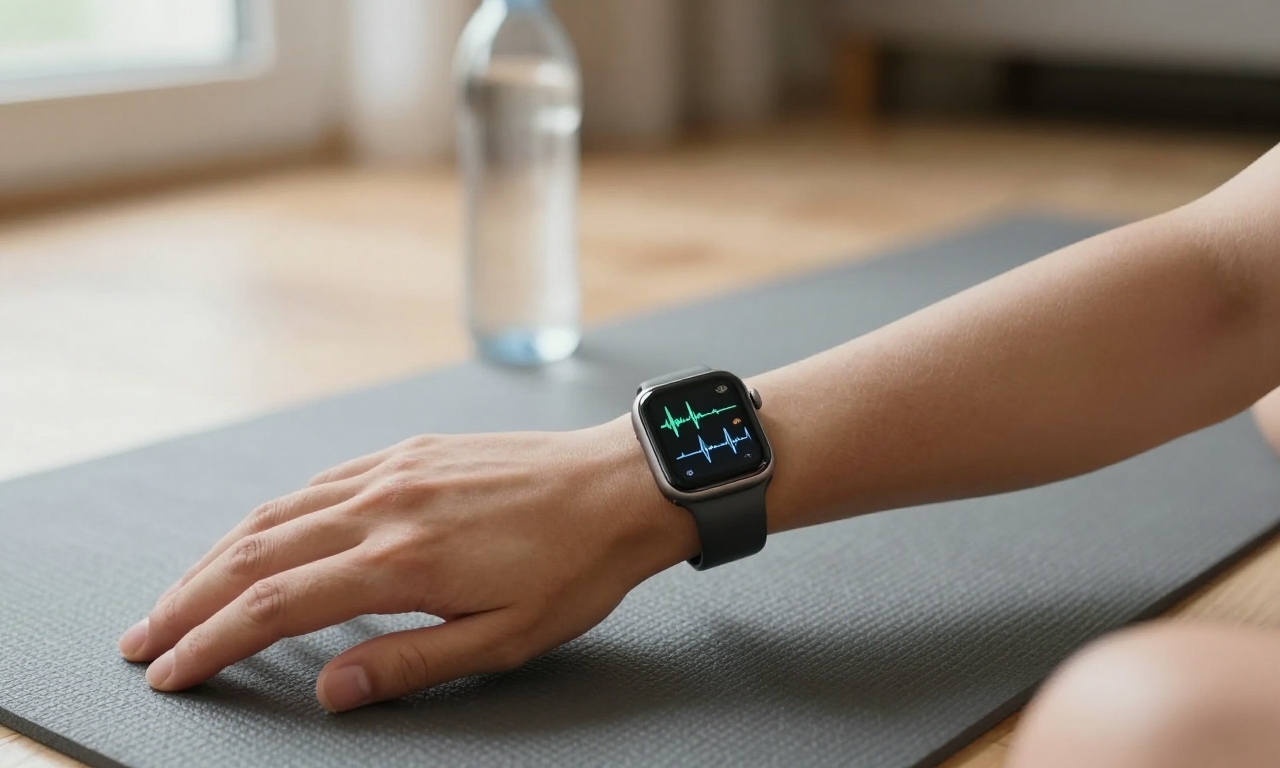 Smartwatch displaying heart rate variability metrics