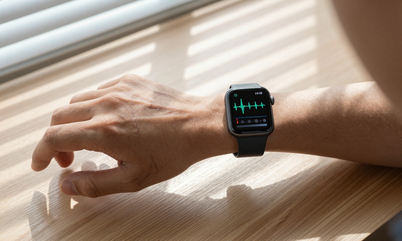 smartwatch displaying heart rate variability graph