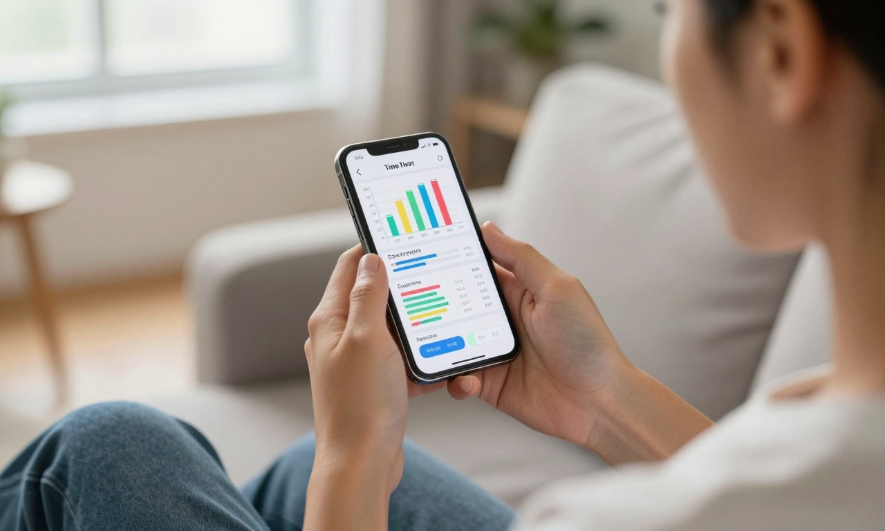 Person reviewing smartphone usage statistics