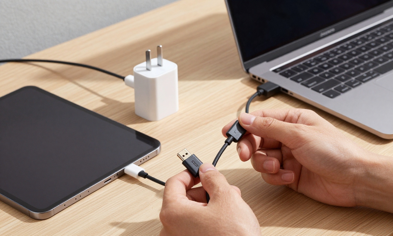 Different USB-C cables with devices showing compatibility issues