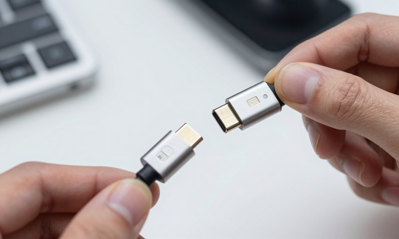 Close-up of USB-C port technical details