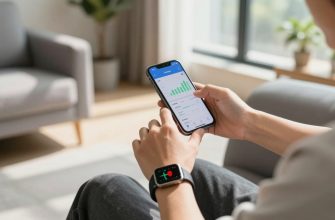 Person reviewing wearable health data on smartwatch and phone