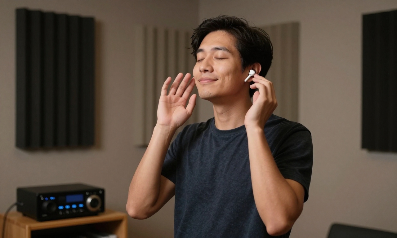 Person experiencing high-quality sound from earbuds
