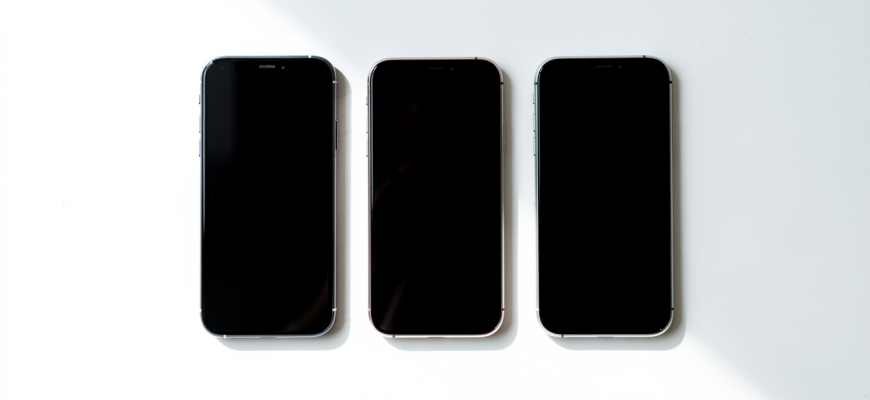 Three budget smartphones on a white surface